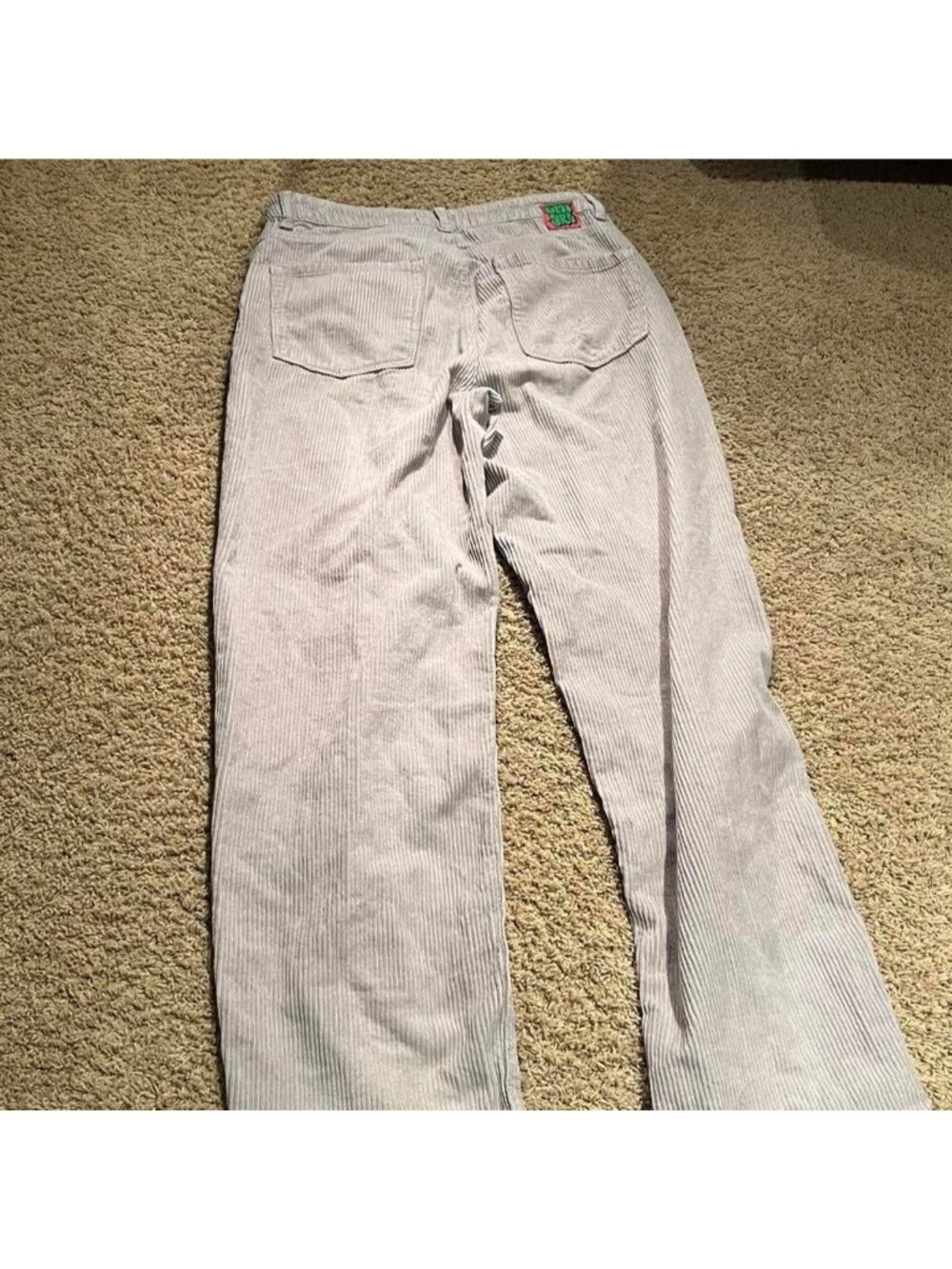 Empyre white &amp; gray striped corduroy pants #skater #baggy Women’s Size 3